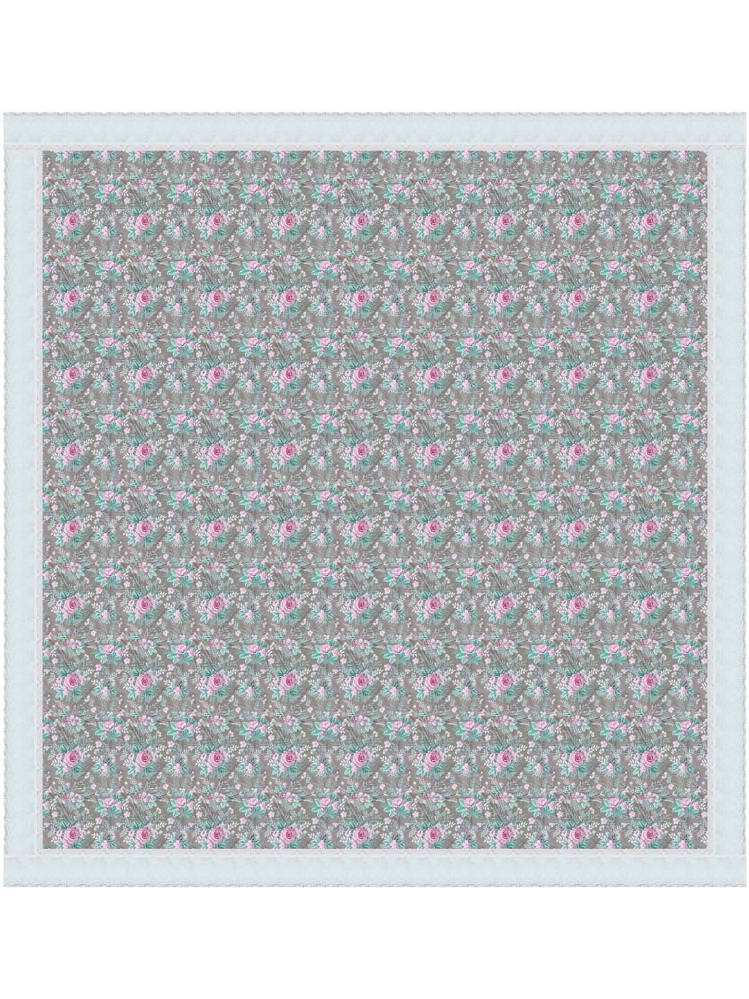 Bianca Grey & Pink PVC 6-Seater Rectangle Table Cloth - Set of 1