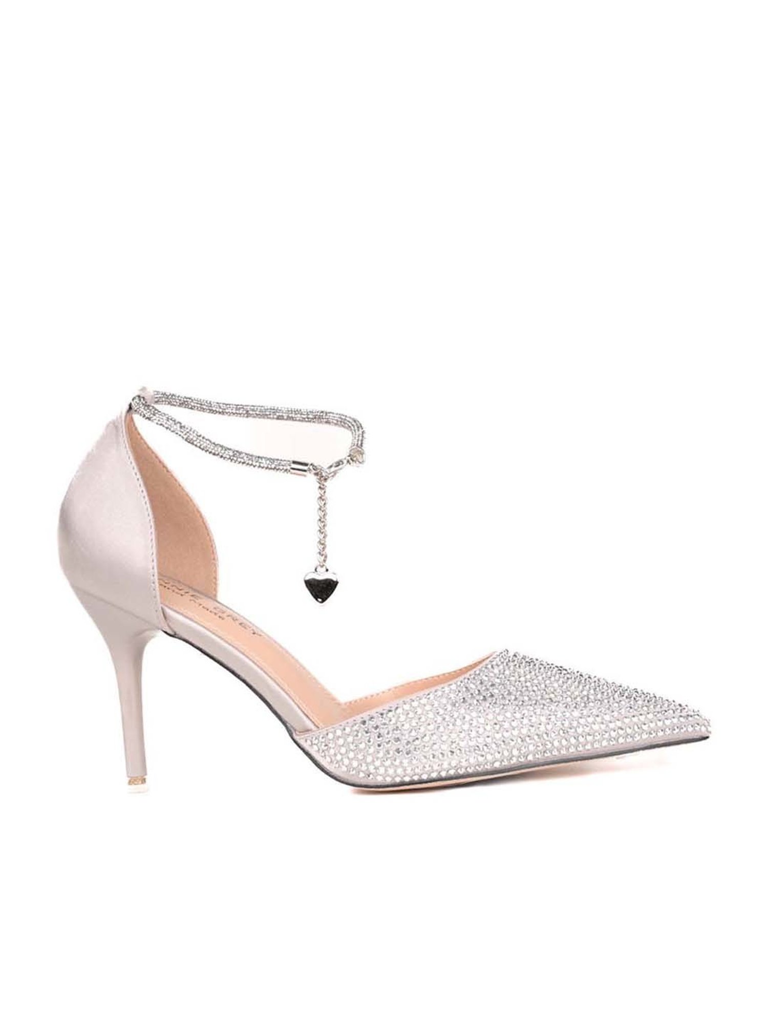 Ronnie Grey Women's Grey Ankle Strap Stilettos