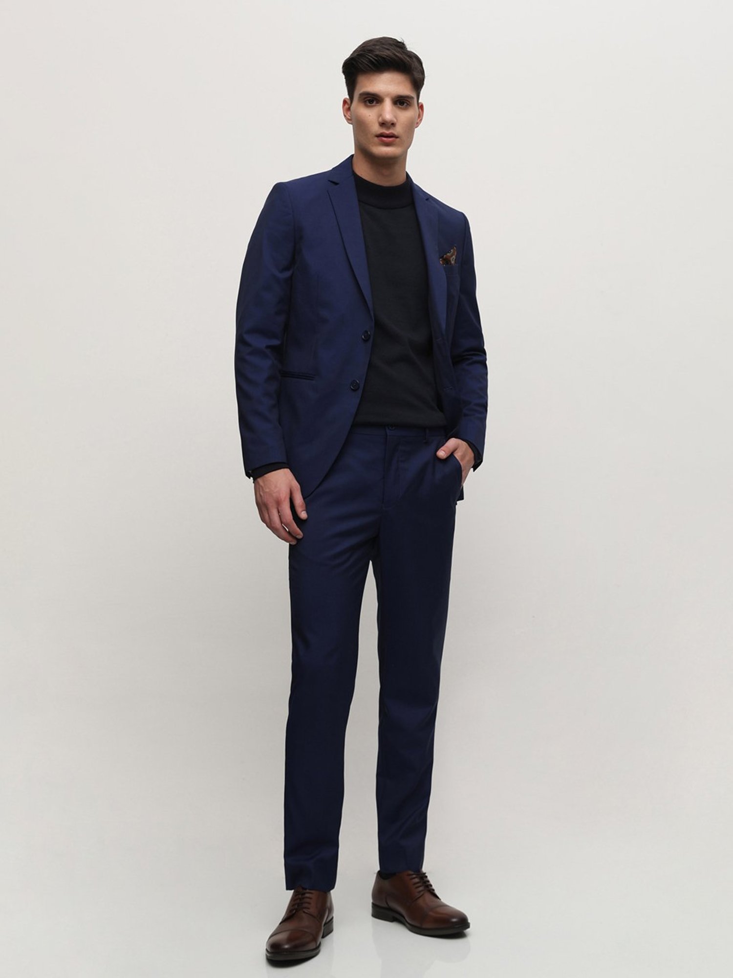 SELECTED HOMME Royal Blue Slim Fit Flat Front Trousers
