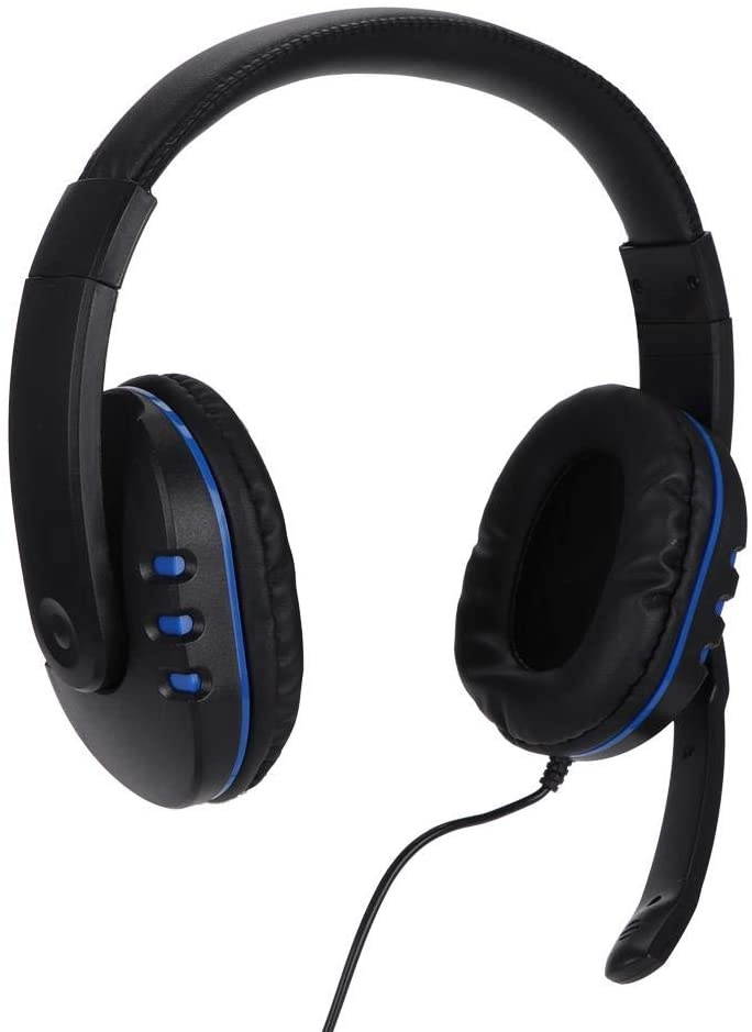 PUSOKEI Wired Gaming Headphone with Large-Diameter Speakers, Universal Double-Sided Headset with 3.5mm Straight Plug, Ergonomic Design, Double-Sided Headset
