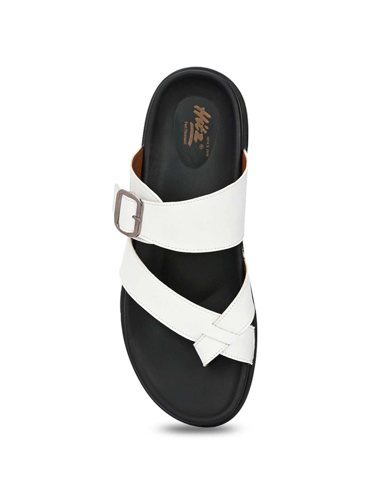 Hitz Men's White Toe Ring Sandals