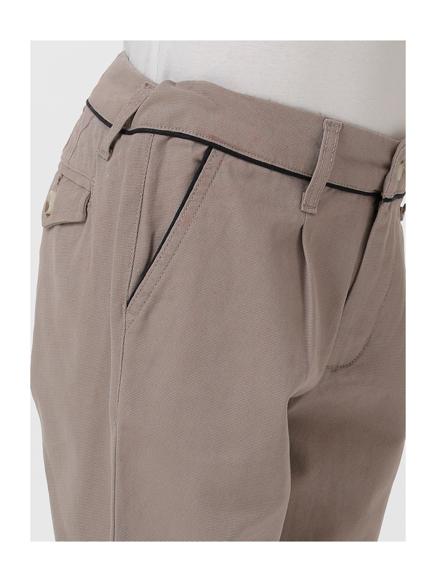 Kate & Oscar Boys Brown Solid Trousers
