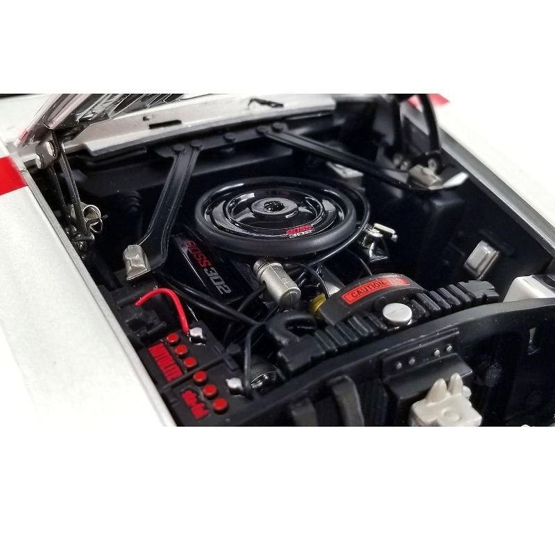 1969 Ford Mustang Boss 302 Street Fighter Redline Silver w/Red Interior & Red Stripe Ltd Ed 912 pcs 1/18 Diecast Model Car ACME