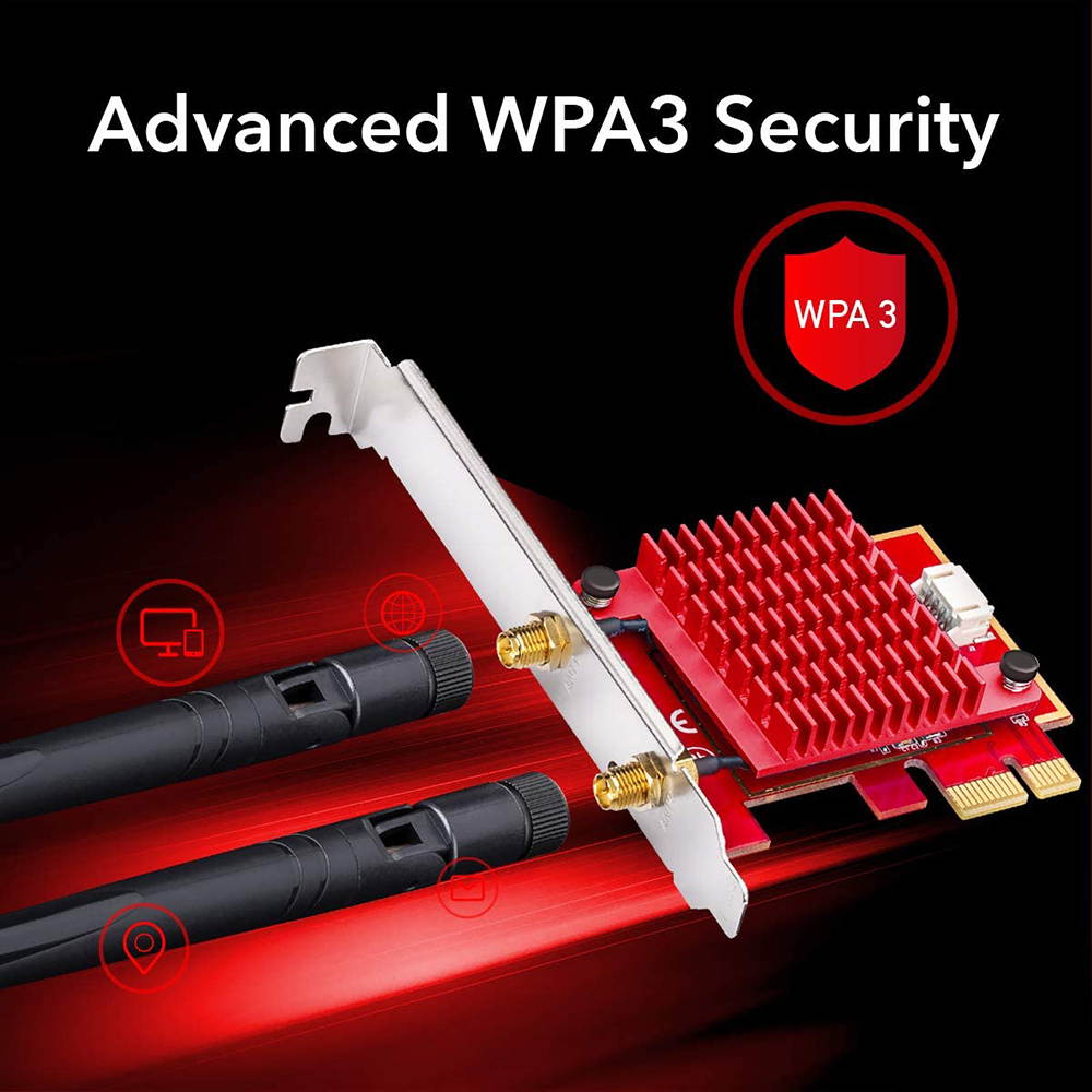 3000Mbps WiFi 6 Wireless Adapter with Heatsink Dual Band 2.4Ghz/5Ghz AX200 Gigabit Network Card Pcie Wifi Bluetooth 5.0 Wireless Adapter for Pc Windows 10 64bit