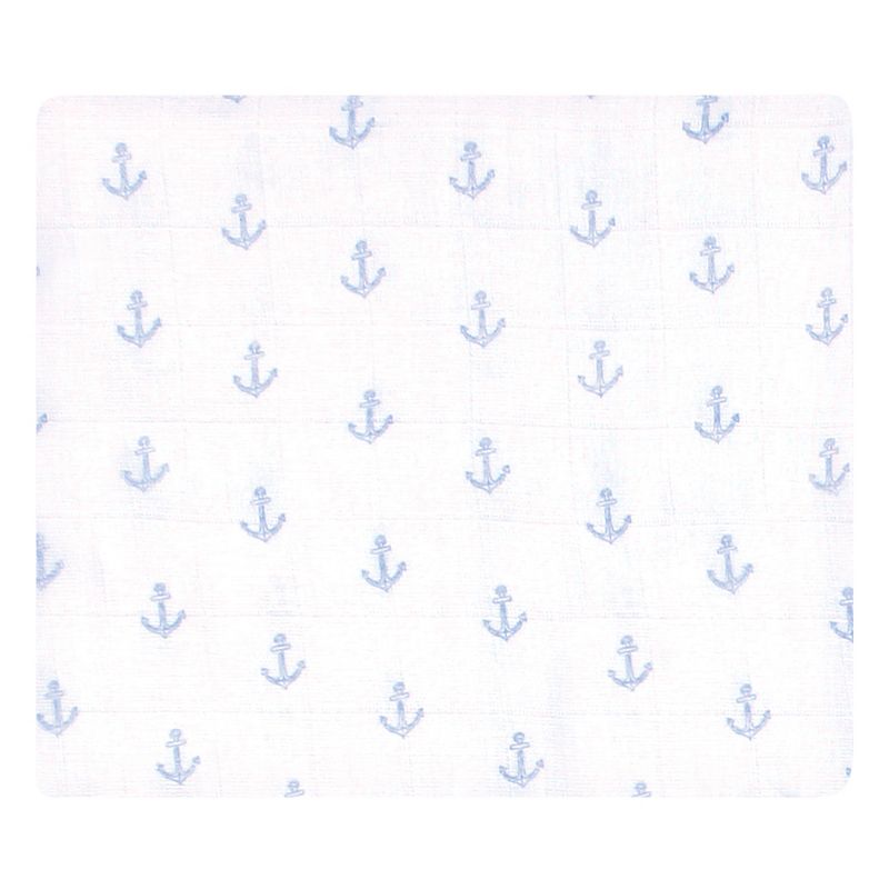 Hudson Baby Infant Boy Cotton Muslin Swaddle Blankets, Blue Whales, One Size