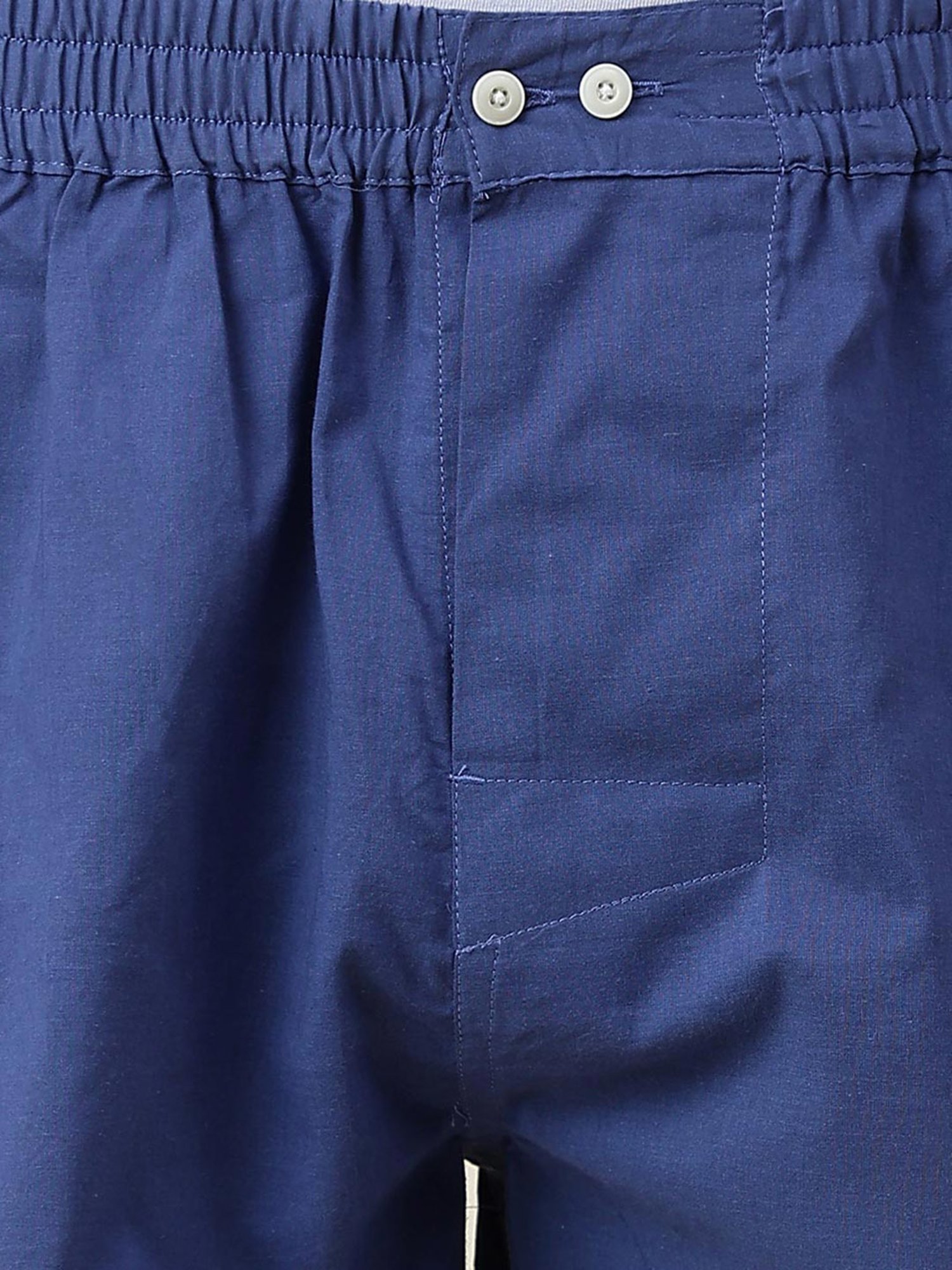 Fabindia Blue Comfort Fit Check Boxer Shorts - Pack of 2