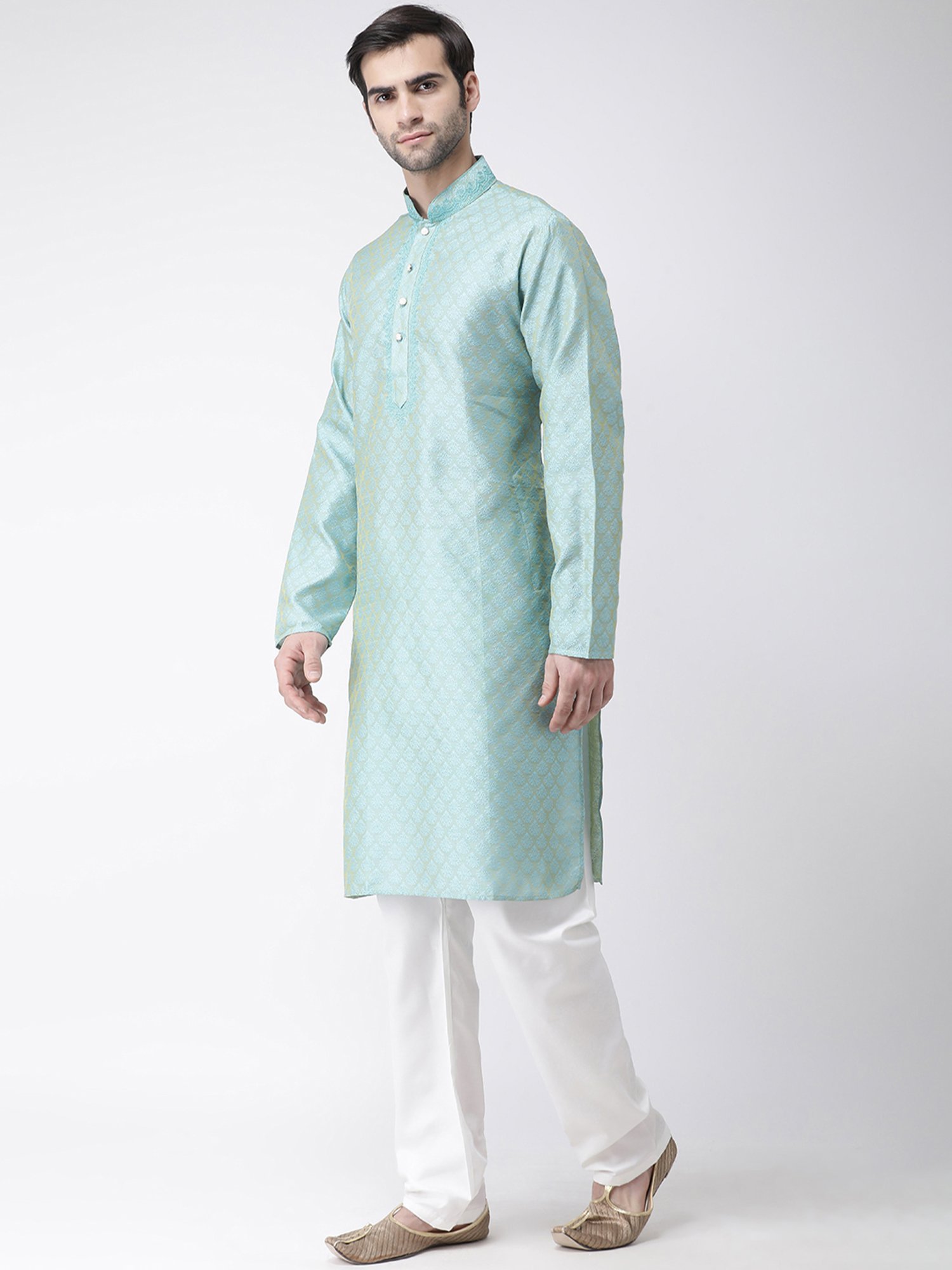 SG LEMAN Blue Cotton Printed Regular Fit Kurta Set