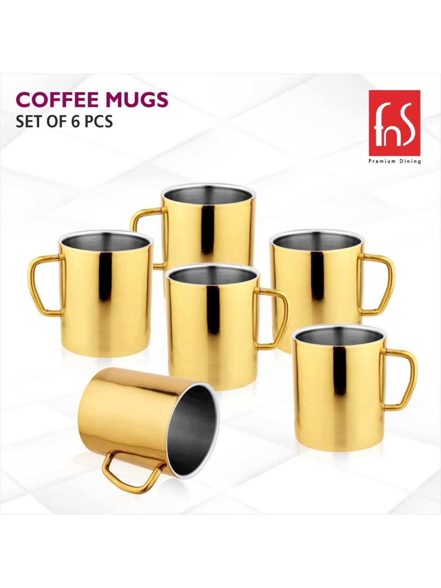 Femora Black Ceramic Coffee Mugs (0.36 L) - Set of 4