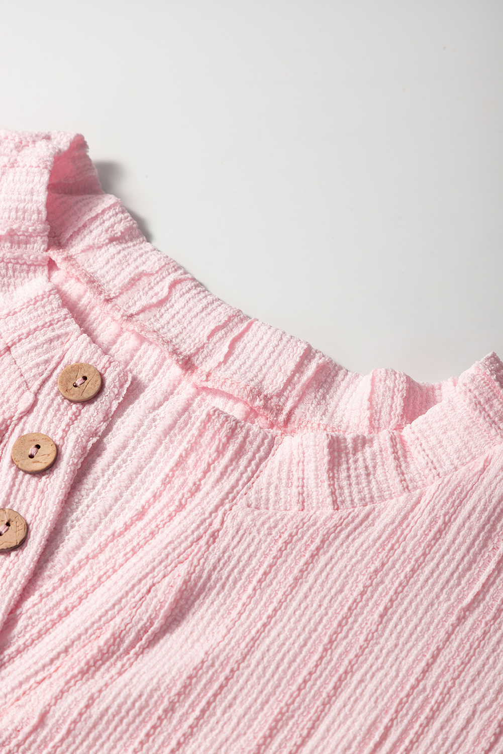 Green Solid Color Quilted Long Sleeve Top and Wide Leg Pants Set