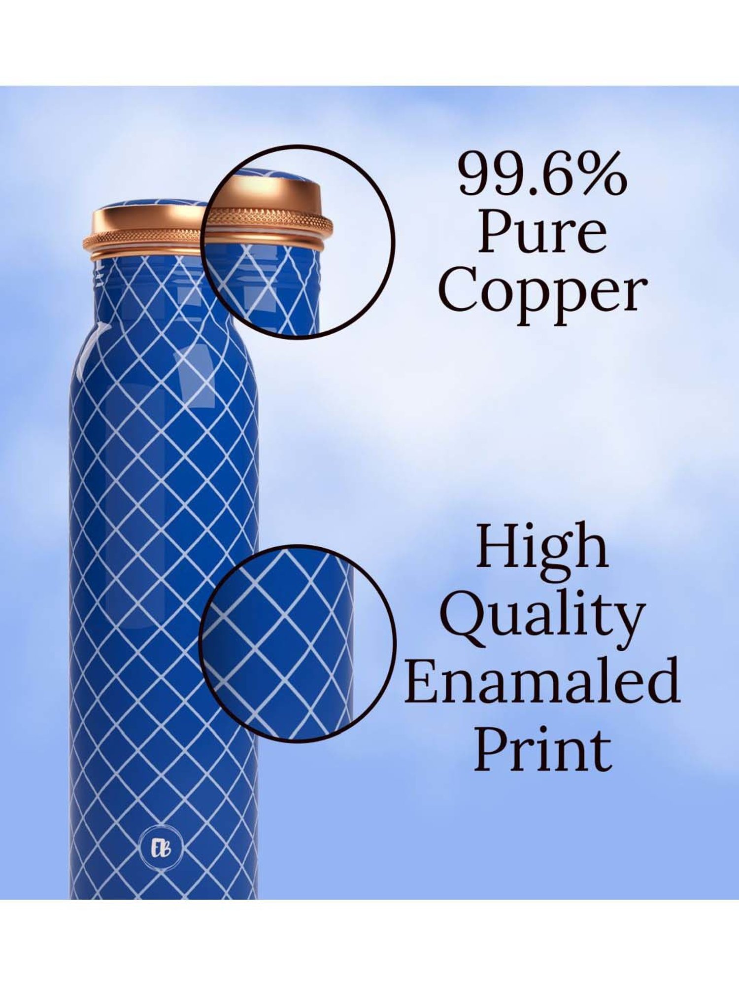 Everything Beautiful Blue Copper Water Bottle - Standard (0.9 L)