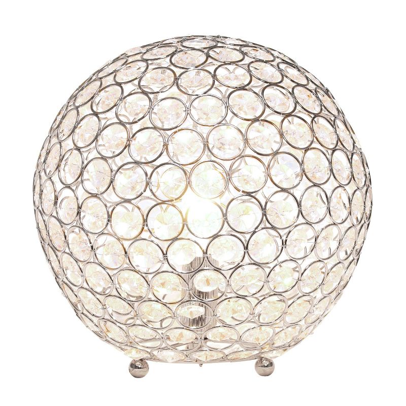 10" Elipse Crystal Ball Sequin Table Lamp Chrome - Elegant Designs