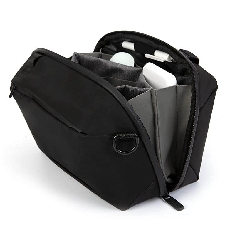 Tech Pouch Organizer Portable Electronics Travel Organizer with 3 Detachable Straps Tech Bag for Travelling