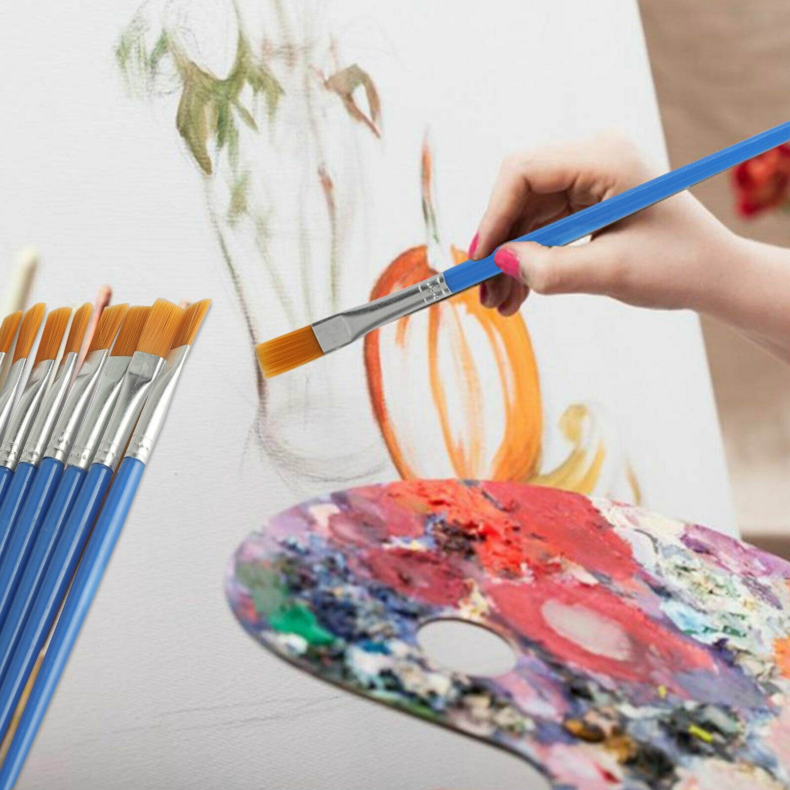 32pcs Acrylic Artist Paint Brushes Set Oil Watercolour Painting Craft Art Model