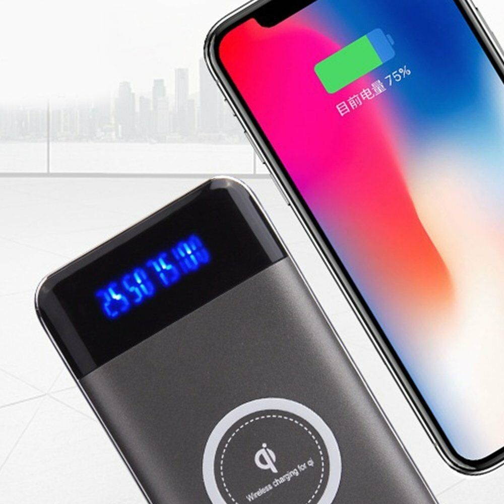 9000000mAh Power Bank Qi Wireless Charging 2 USB LED Portable Battery Charger US