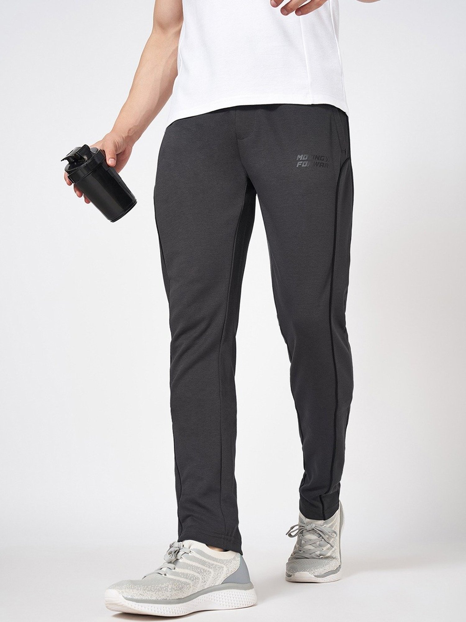 Ajile By Pantaloons Black Cotton Regular Fit Trackpants