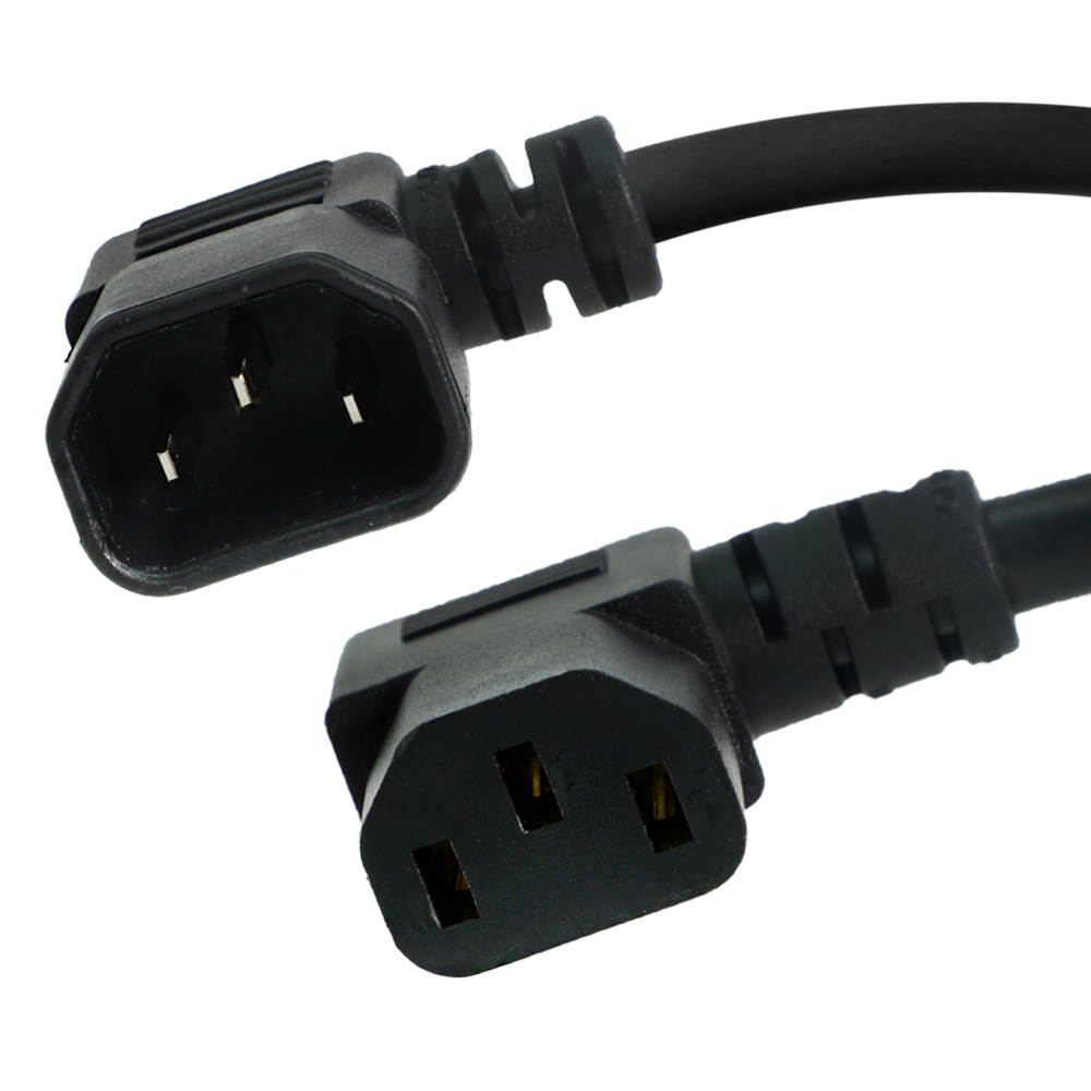 C14 Left to C13 Left Power Cord - 6 Foot, 10A/250V, 18/3 SJT, IEC 60320 - Iron Box Part # IBX-6423-06