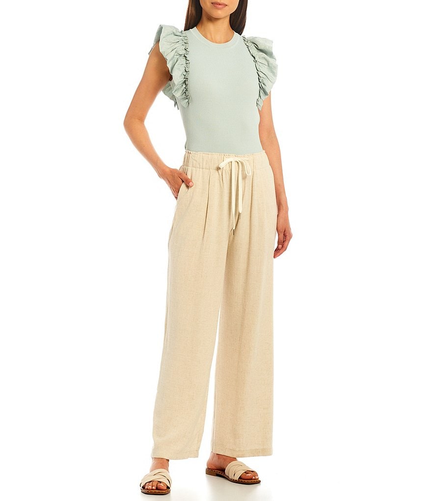Lucy Paris Drawstring Full Length Wide Leg Pants