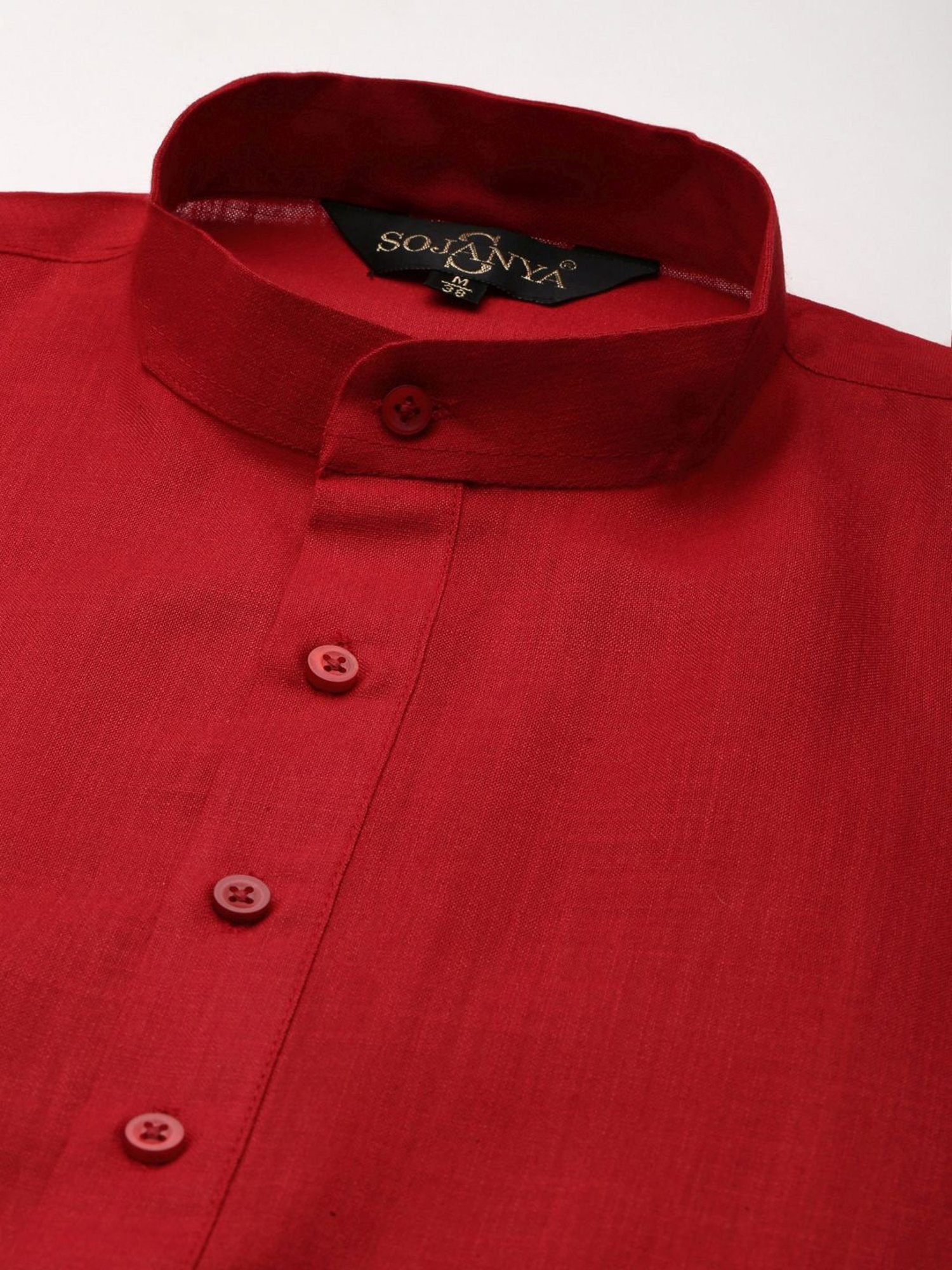 Sojanya Red & Green Regular Fit Kurta Set With Jacket