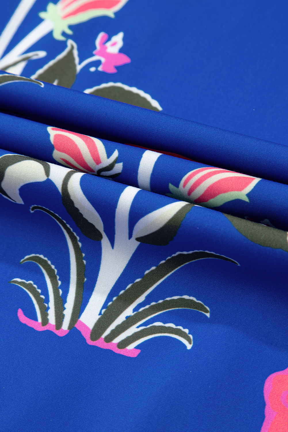 Multicolour Floral Print Split Neck Midi Dress