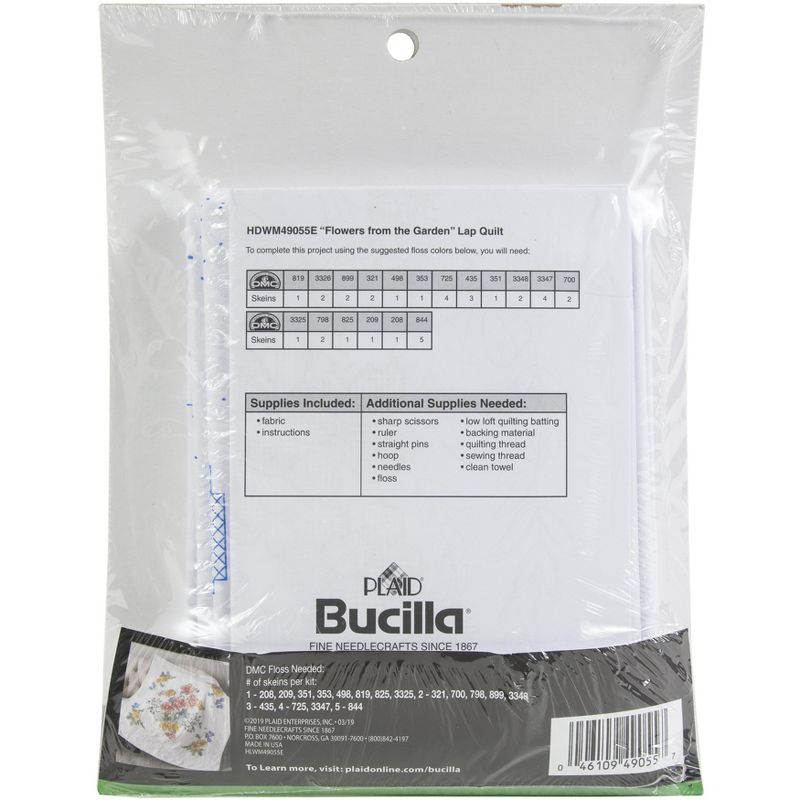 Bucilla Stamped Cross Stitch Lap Quilt Kit 45"X45"-Flowers From The Garden