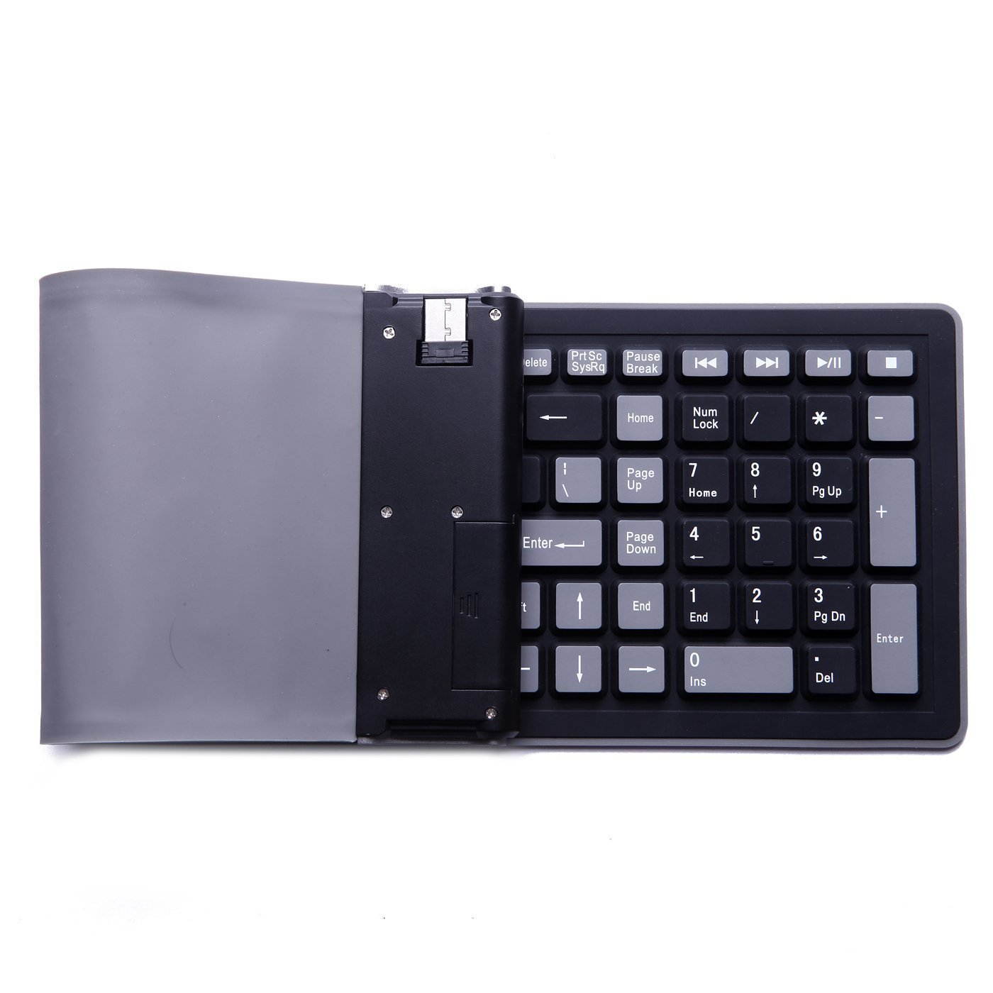 Waterproof Flexible 2.4G Mini Wireless Silicone Keyboard Spillproof Roll up Portable Folding Pocket Silent Typing Silicone Keyboard,2.4GHZ Wireless Waterproof Flexible Roll Up Silicone Rubber Keyboard