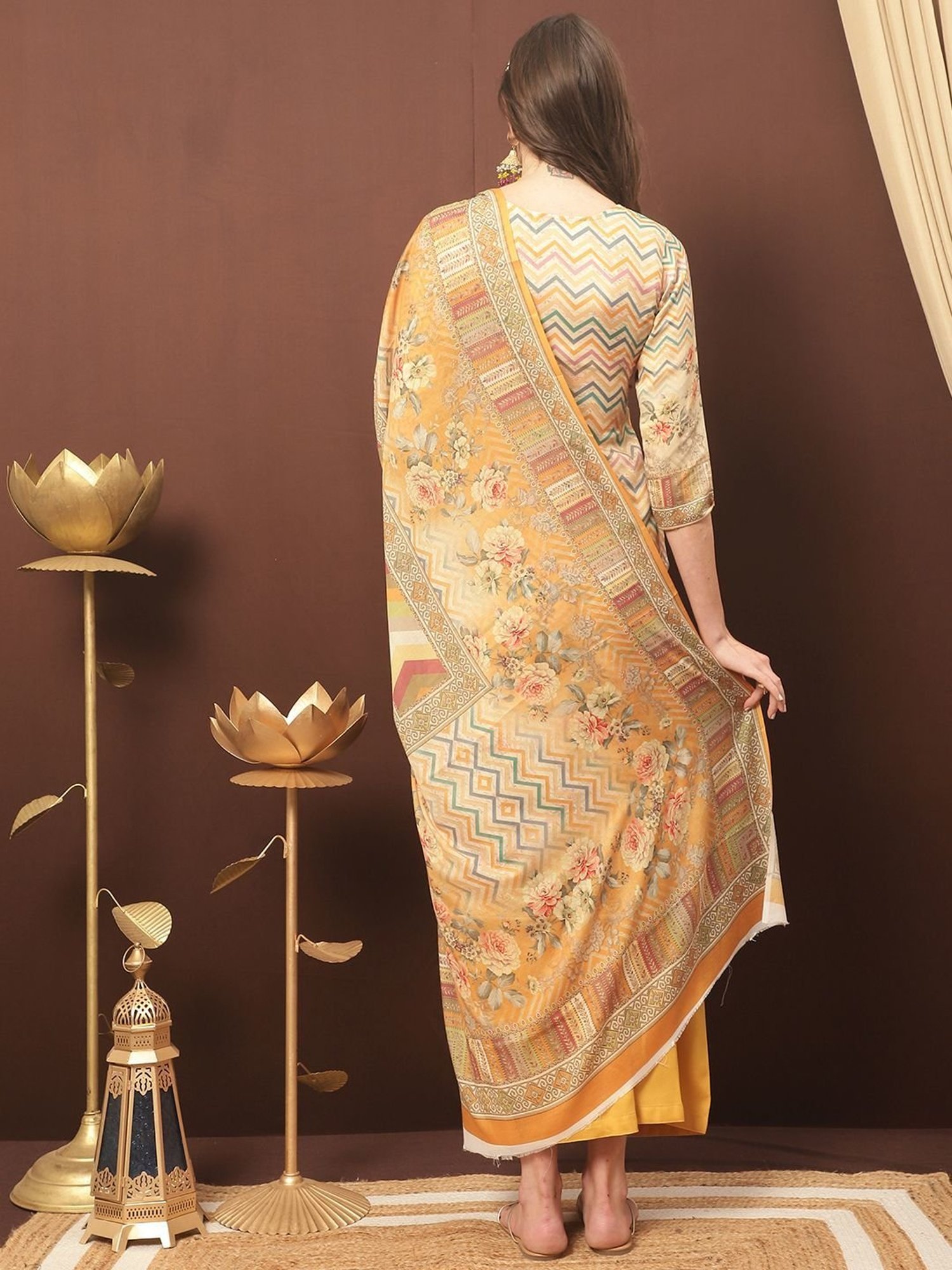 Stylee LIFESTYLE Blue Printed Unstitched Dress Material