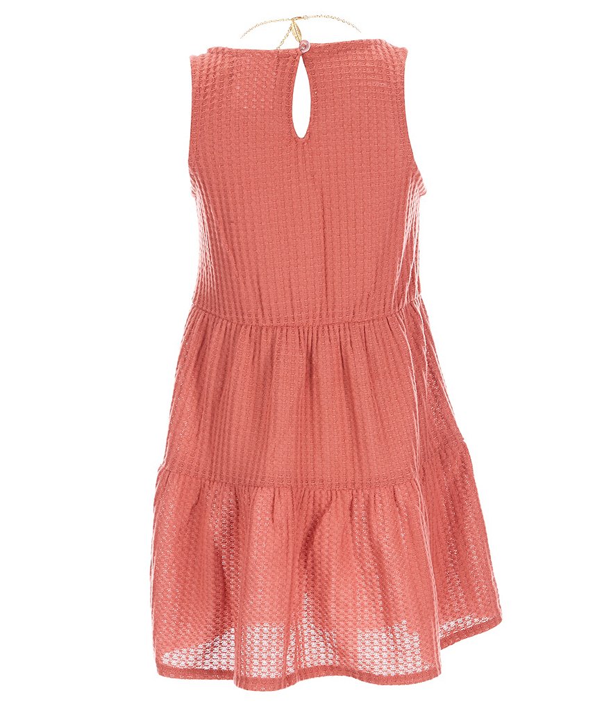 Rare Editions Big Girls 7-16 Sleeveless Tiered Dress With Printed Kimono