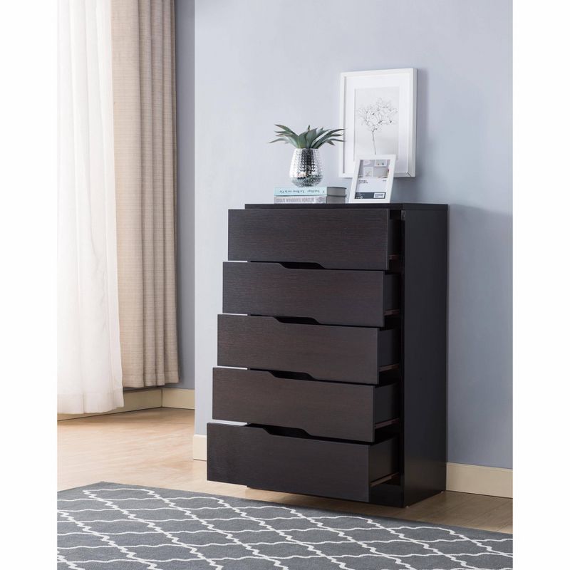 Mesma 5 Drawers Chest Cappuccino - miBasics