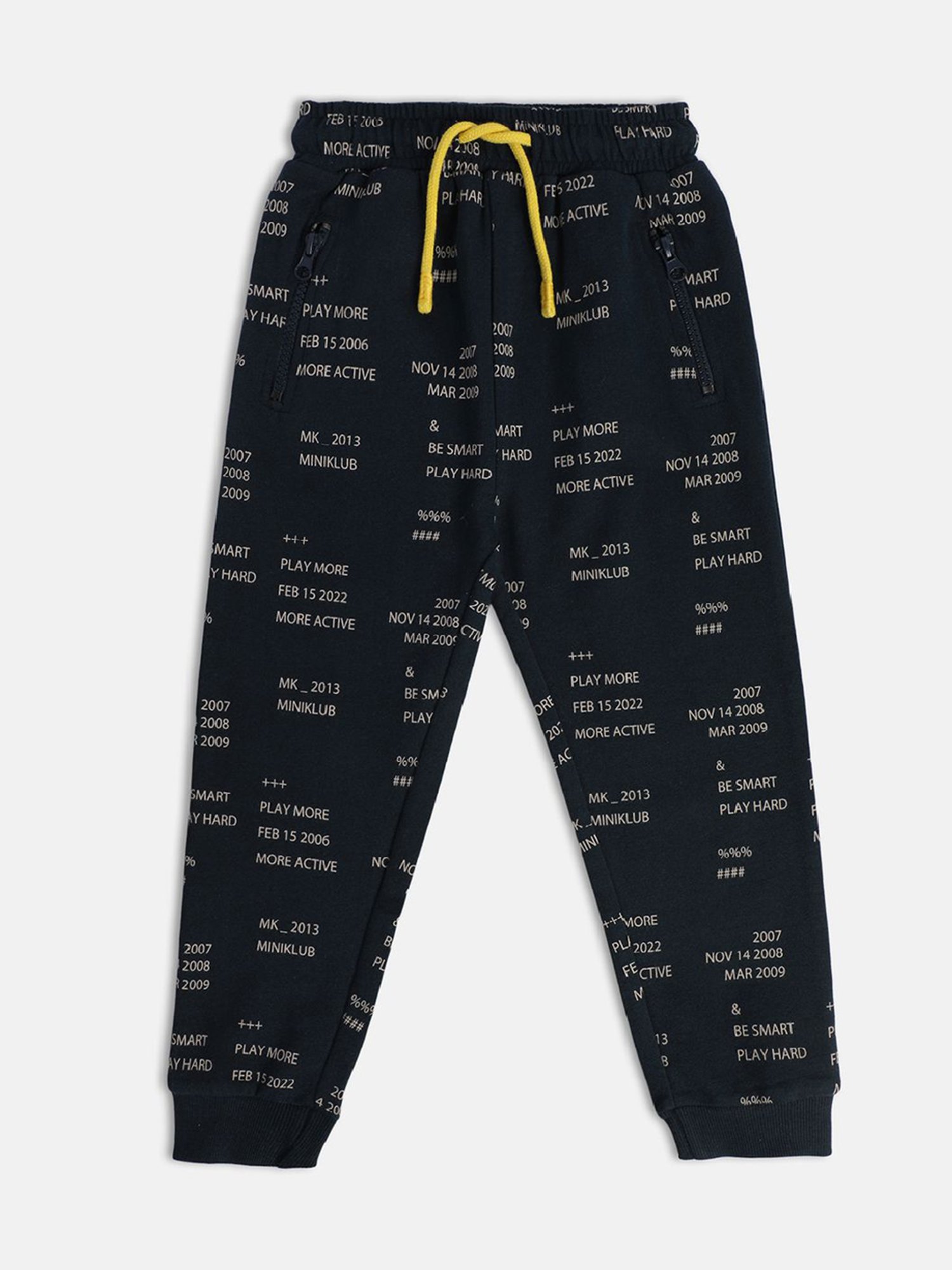 MINIKLUB Boys Black Printed Joggers