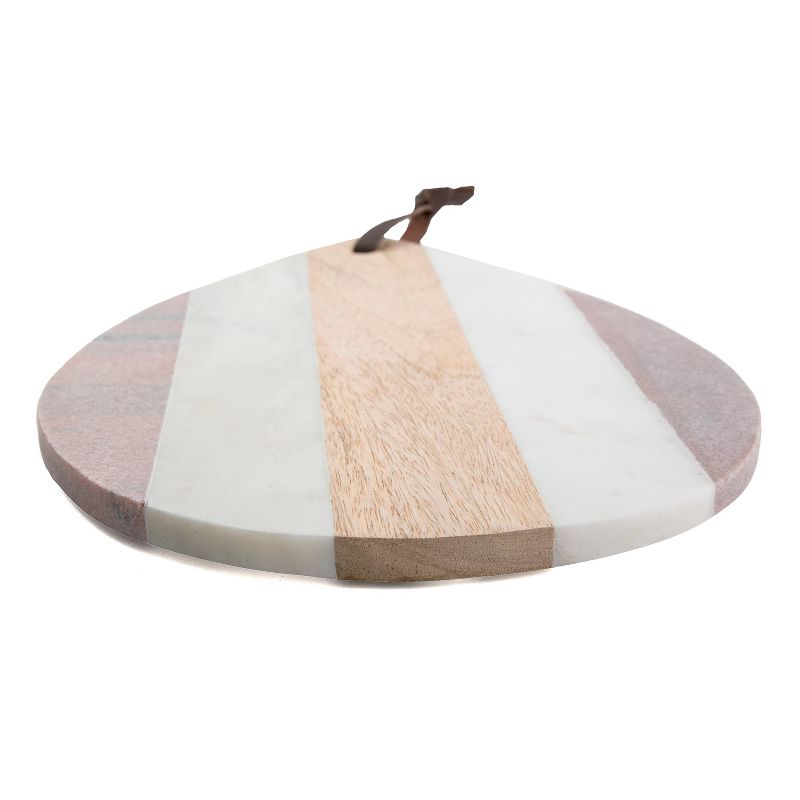14" x 10" Marble and Mango Wood Tear Drop Serving Tray - Thirstystone