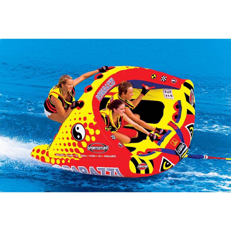 SPORTSSTUFF 53-1750 Poparazzi Triple Rider Inflatable Towable Boat Water Tube