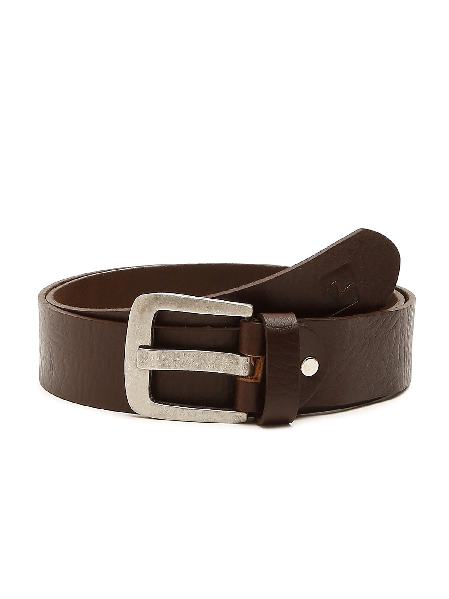 Fossil Julian Black Leather Solid Waist Belt