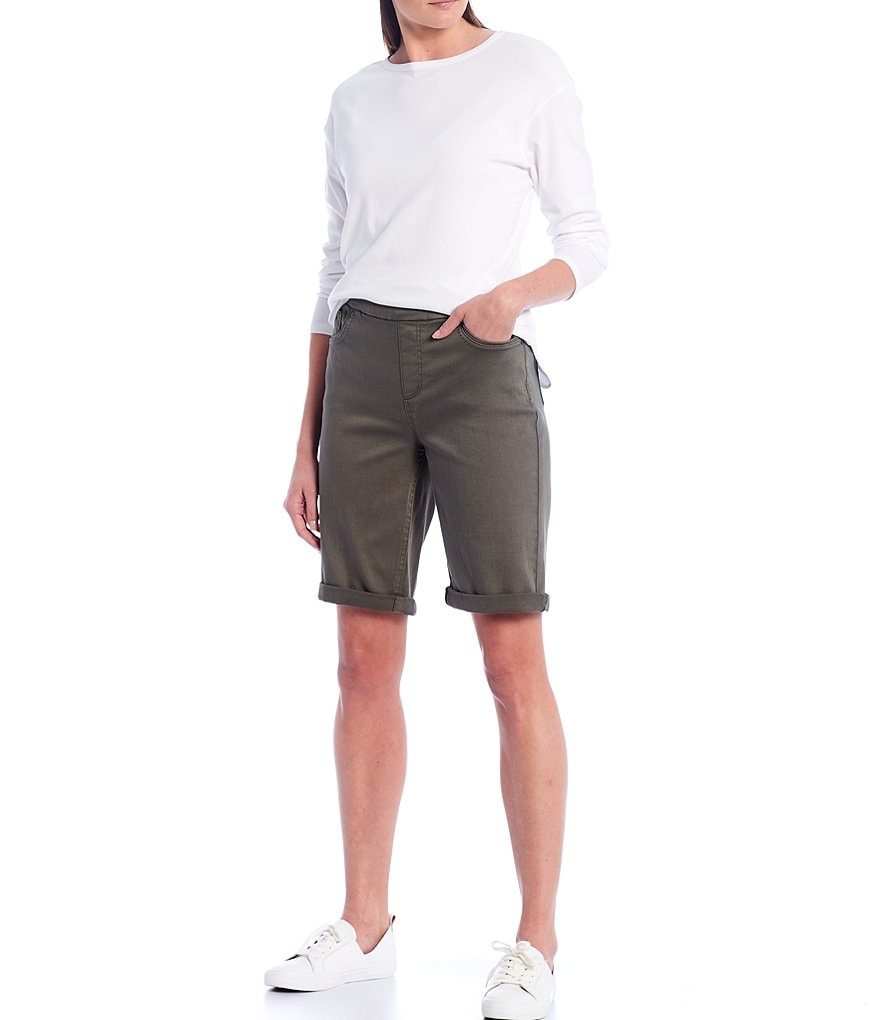 Westbound Petite Size the HIGH RISE fit Pull-On Bermuda Shorts
