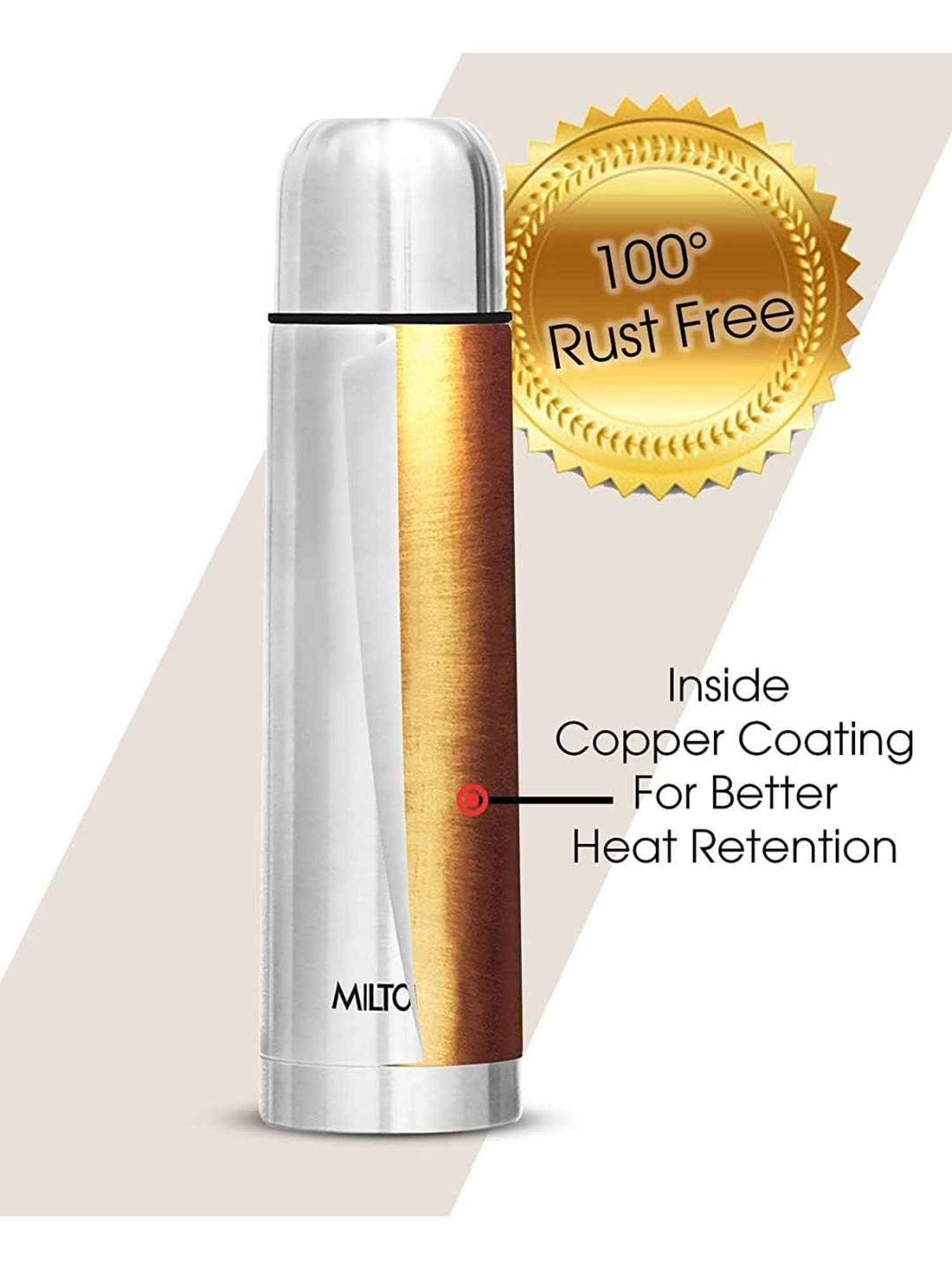 Milton Silver Stainless Steel Thermosteel Bottle (1000 ml) - Set of 1