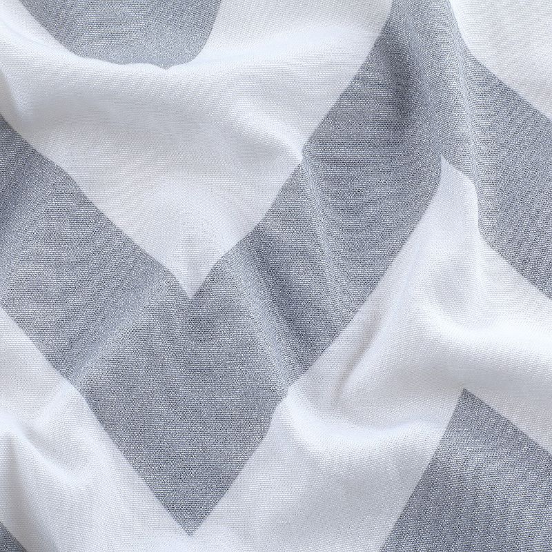 Regal Home Collections Metallic Chevron Tie Up Curtain Shade - 42 in. W x 63 in. L, Silver/White