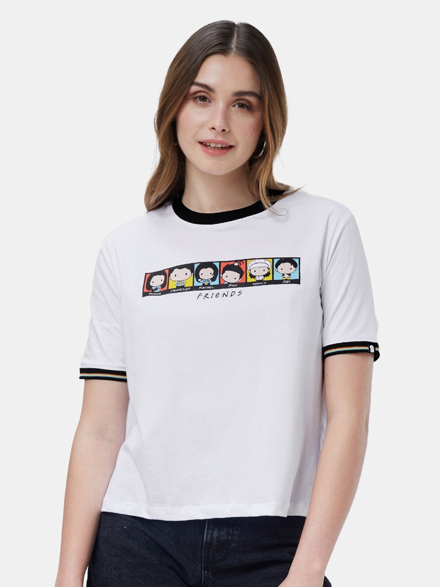The Souled Store White Cotton Printed T-Shirt