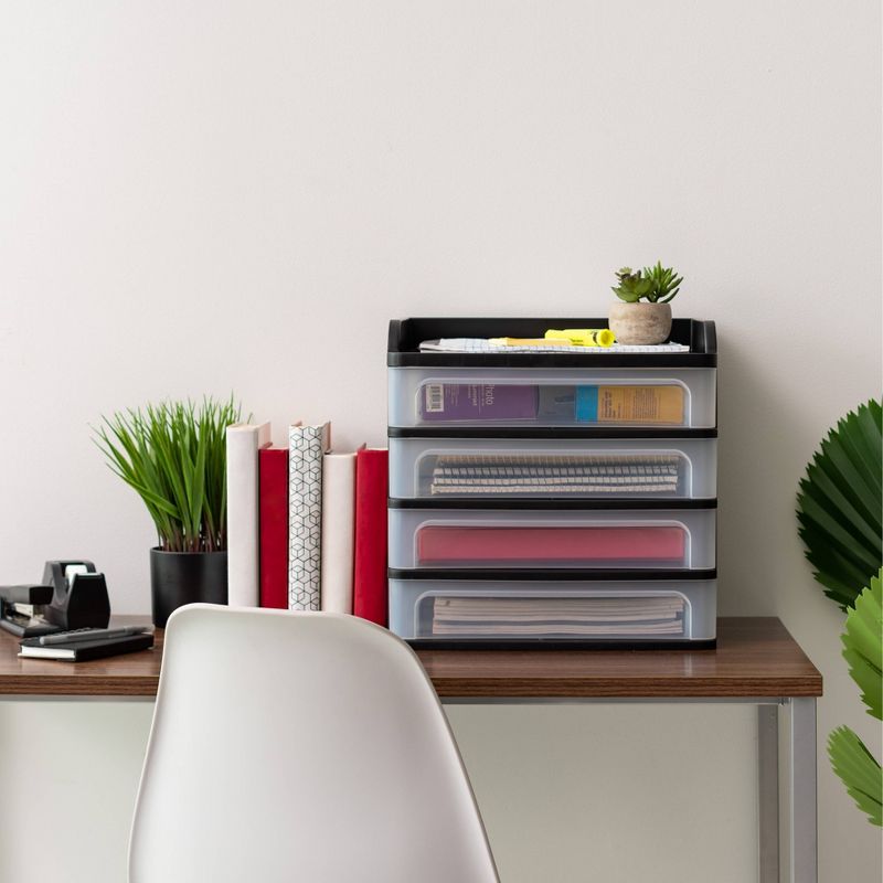 IRIS 4 Drawer Desktop Organizer Black