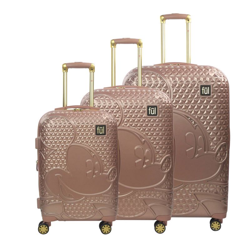 FUL Disney Mickey Mouse 3pc Hardside Luggage Set - Rose Gold