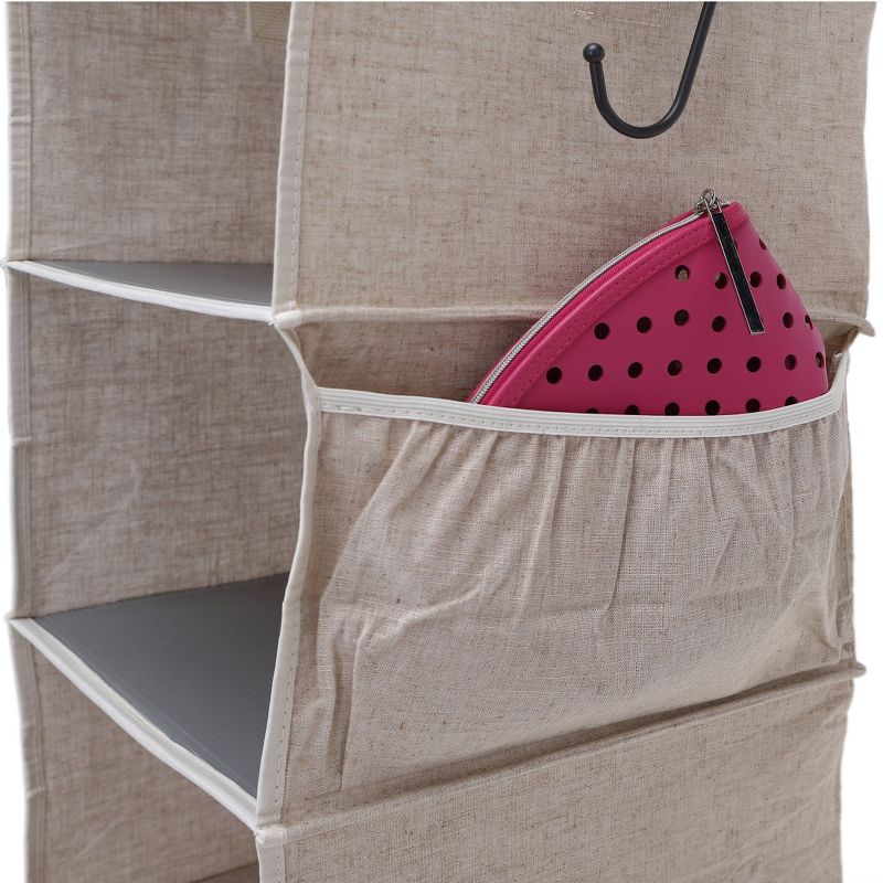 StorageWorks Set of 2 Three Shelf Hanging Closet Organizer Beige