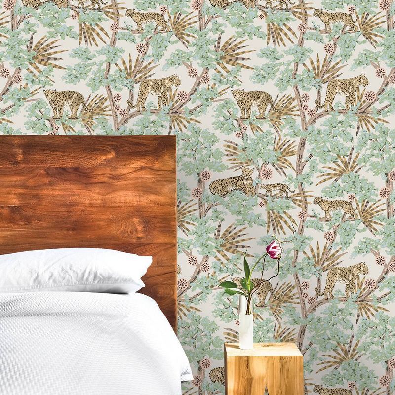 Tempaper Leopards Peel and Stick Wallpaper Mocha