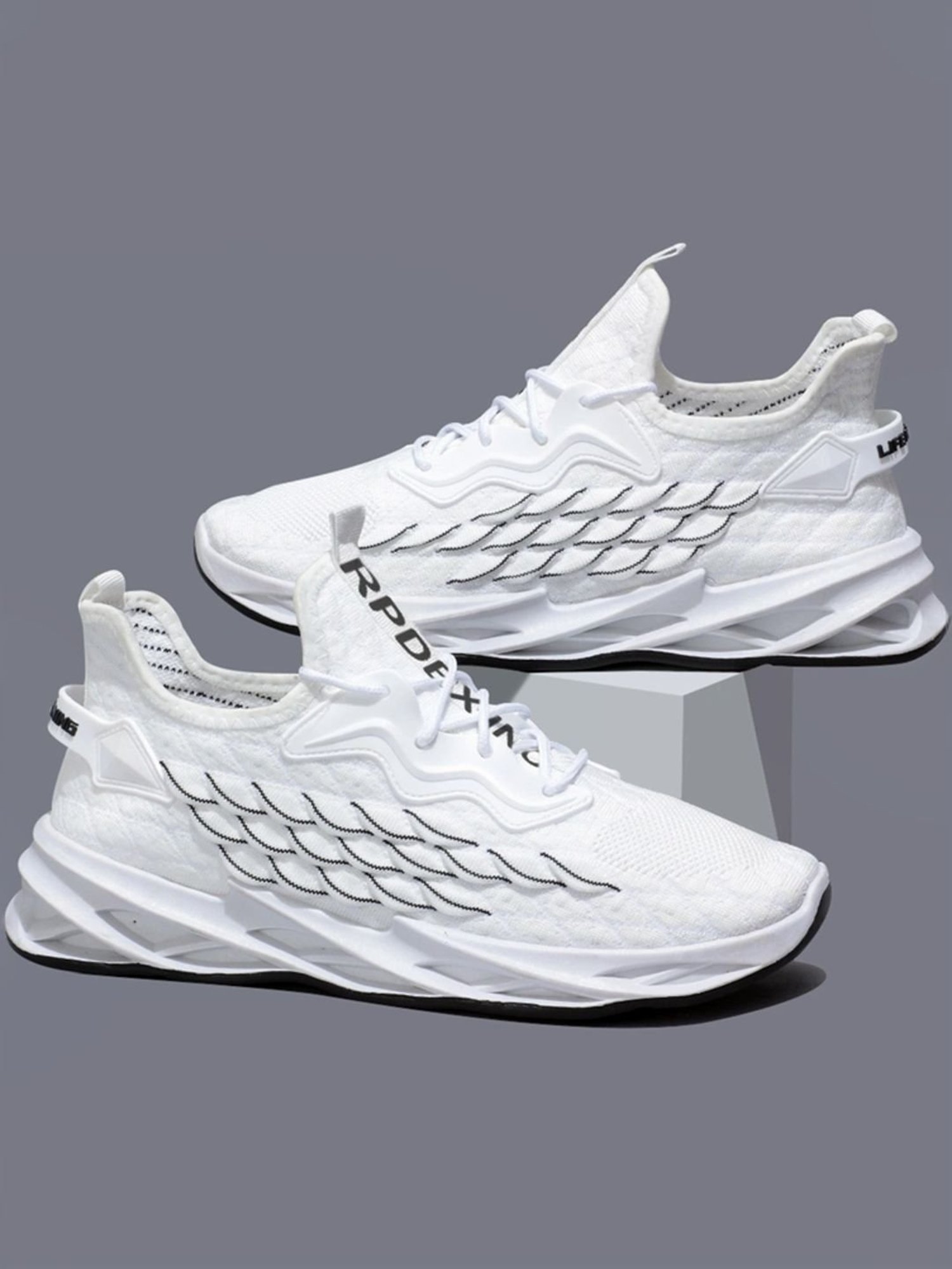 Rapid Box Men's White Running Shoes