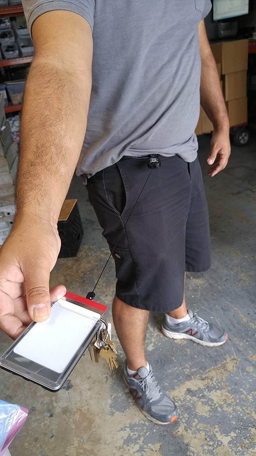 Super Heavy Duty Sidekick Retractable Badge and Key Reel - Carabiner Clip - with THREE Card ID Badge Holder by Specialist ID