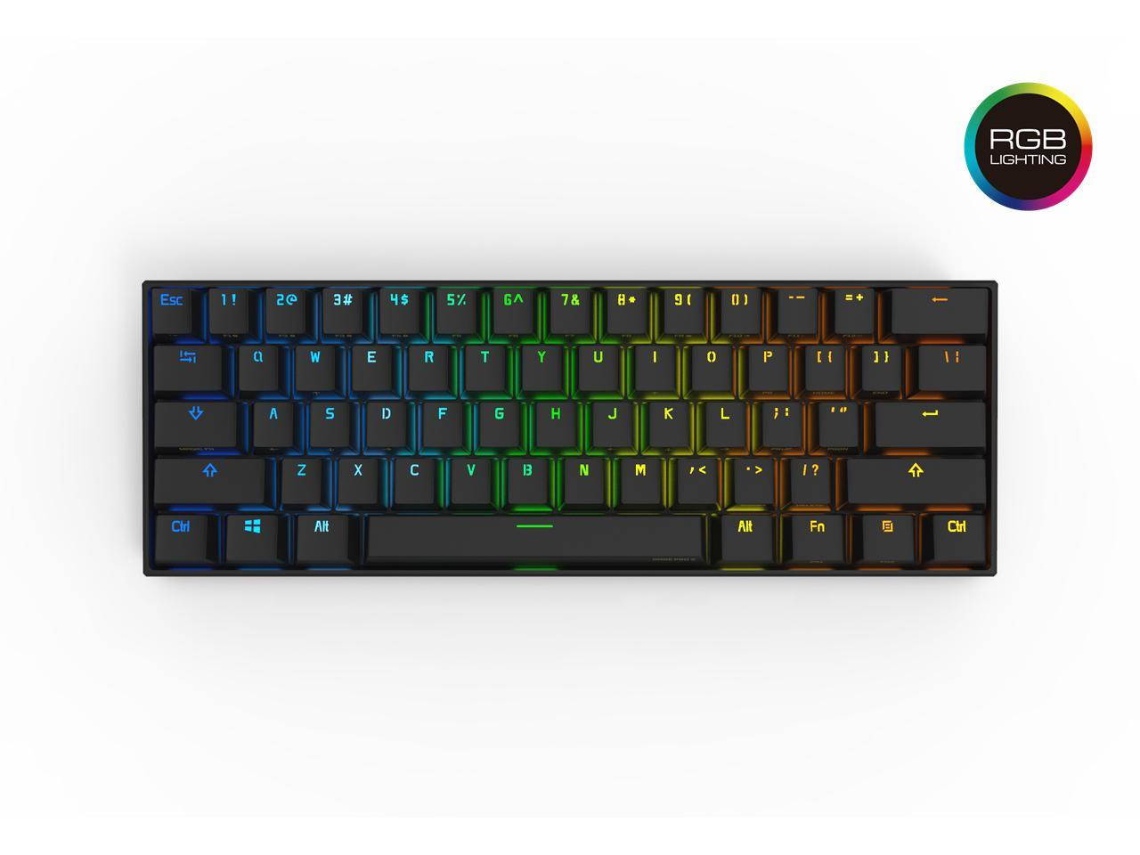 Anne Pro 2 Mechanical Keyboard 60% RGB Wired/ Wireless Bluetooth 4.0 PBT Type-c Kailh BOX White Switch-White