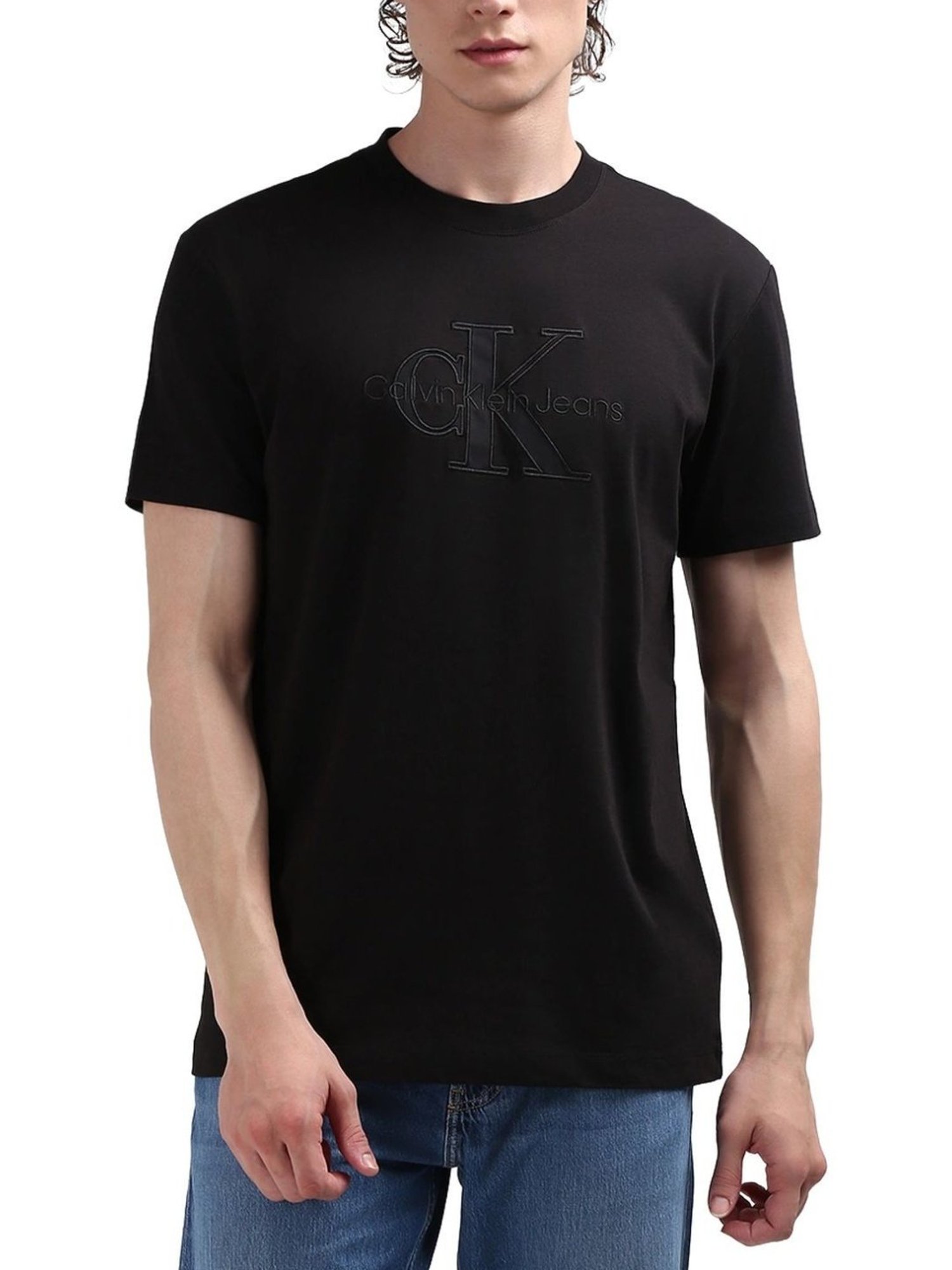 Calvin Klein Black Cotton Regular Fit T-Shirt