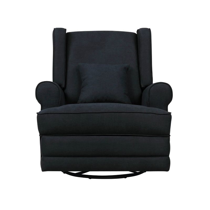Evolur Melbourne Upholstered Wingback Swivel Glider - Gray