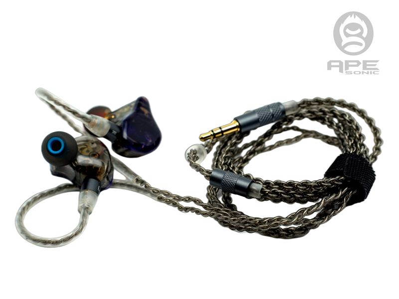 ApeSonic Rain-JET (In Ear Earbuds): Hybrid Balanced Armature & Dynamic Drivers, High Resolution, Synthetic Resin Shell, MMCX Connect - Cable Changeable, Hi-Fi & Premium Sound, Black Marble Color
