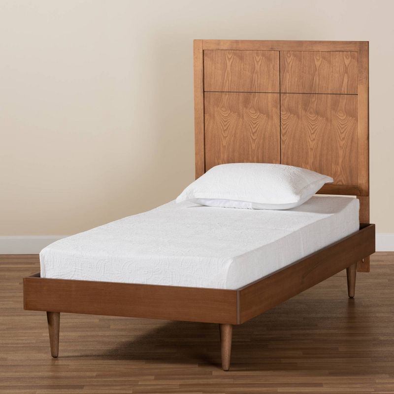 Twin Rin Wood Platform Bed Walnut Brown - Baxton Studio