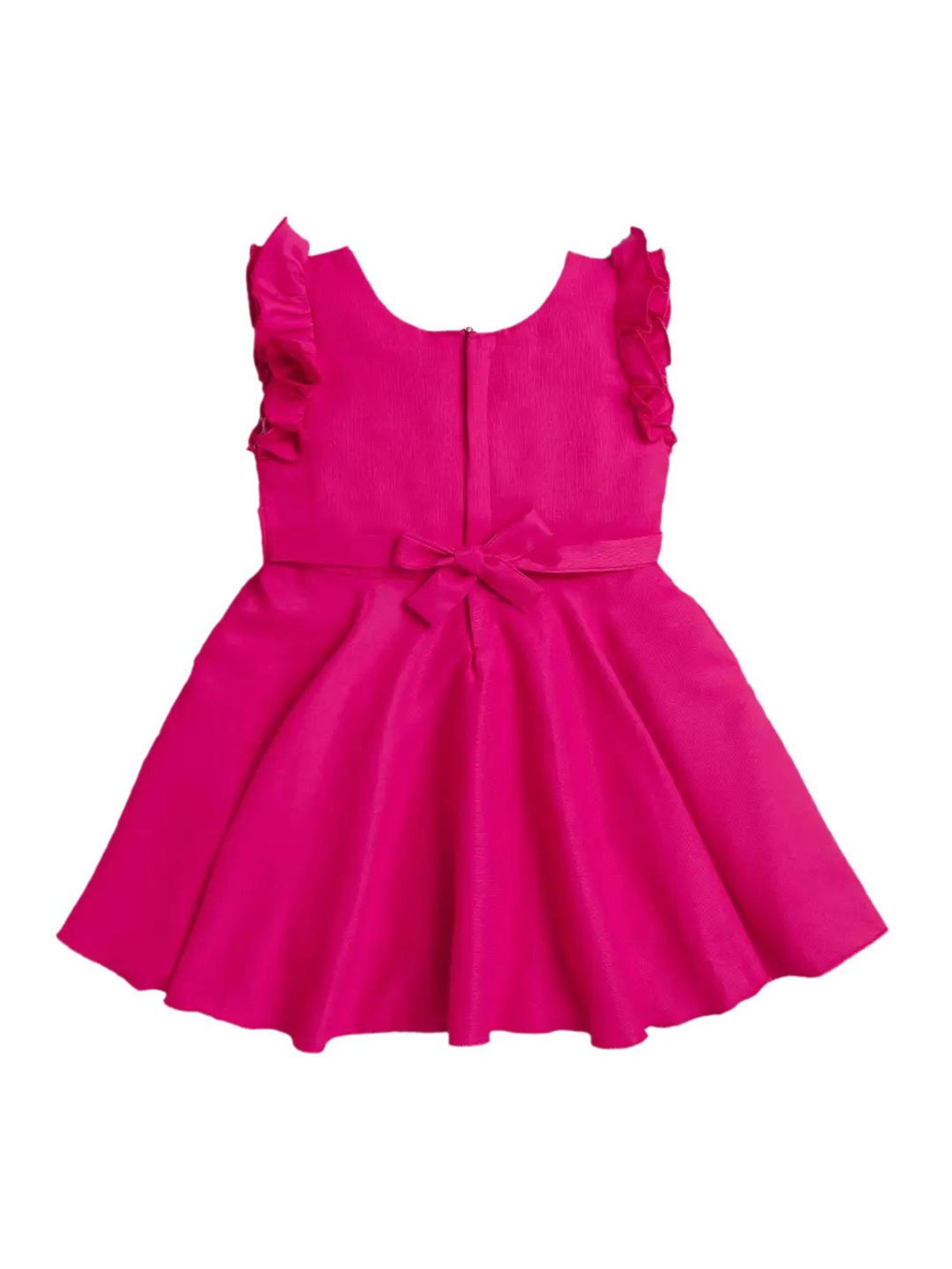 The Magic Wand Kids Pink Solid Dress