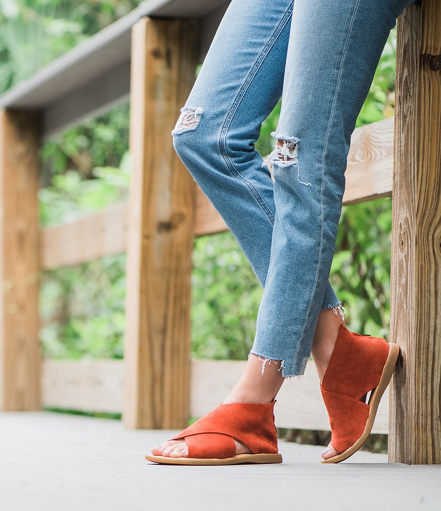 Born Iwa Criss Cross Banded Suede Sandals