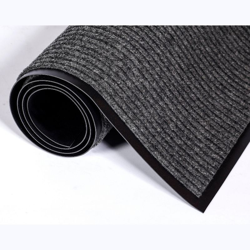 3'x10' Rectangle Solid Floor Mat Gray - Crown